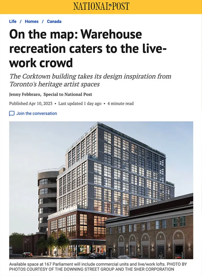 Warehouse Lofts National Post Article